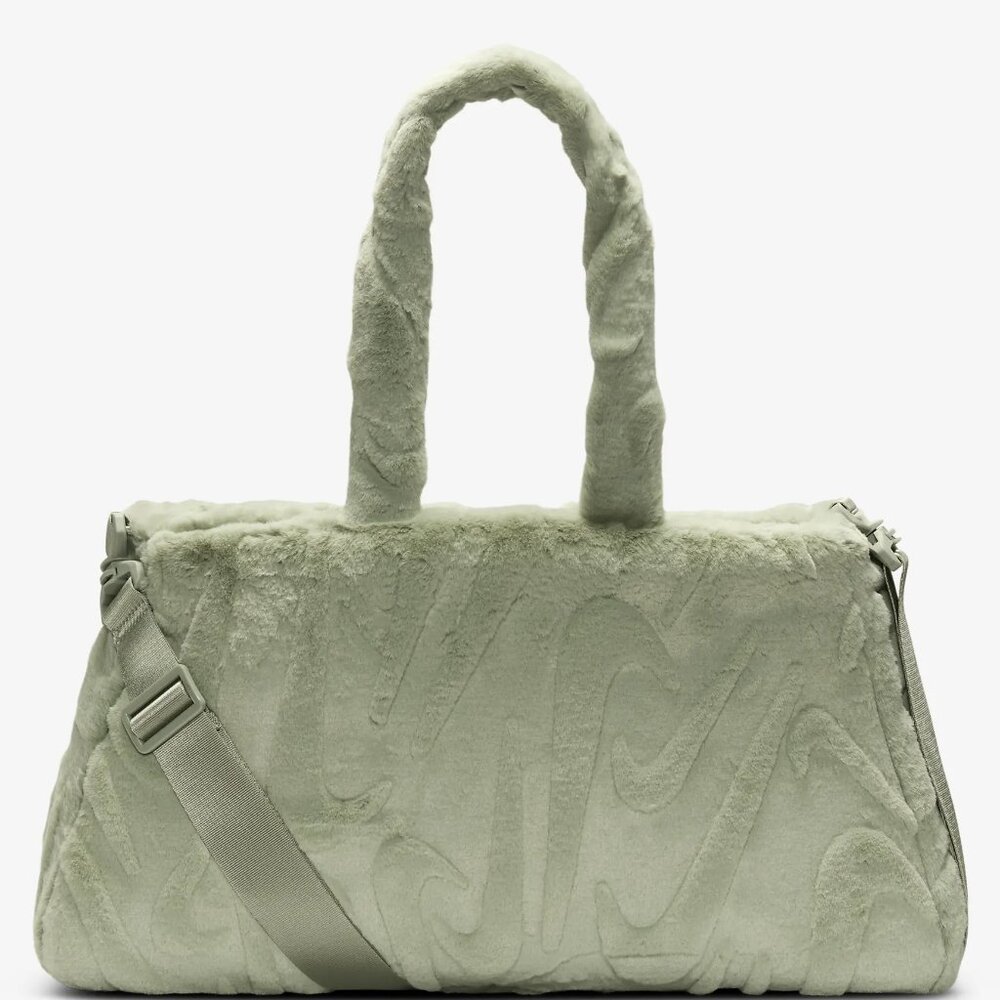 Nike Sportswear Faux Fur Large Duffle Tote Bag Jade Horizon
